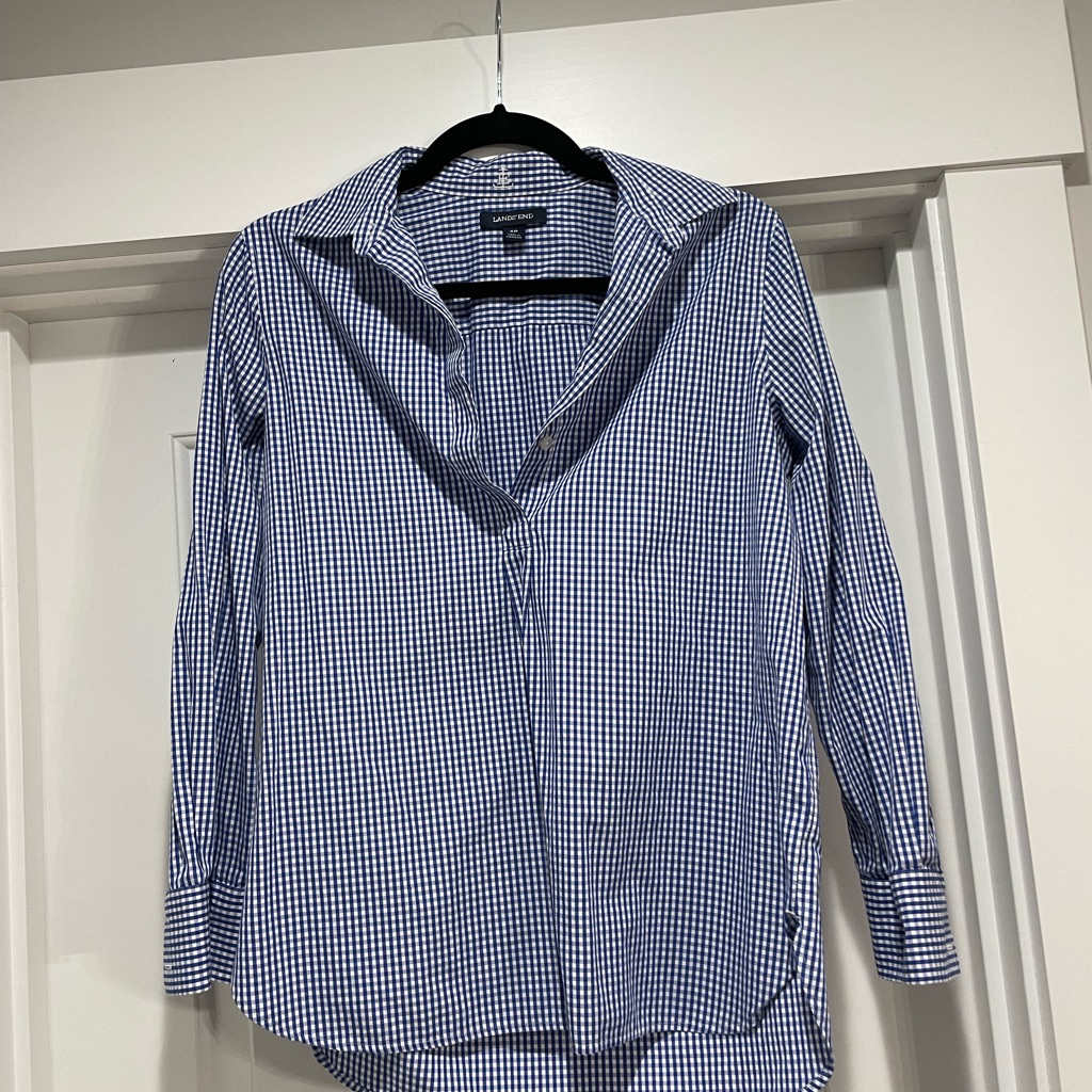 Lands End Button Down Blue